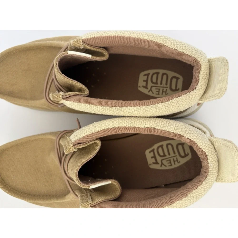 HEYDUDE Wally Mid Salt N Stone Size 15 Men's White &‎ Tan Comfort Shoes Casual